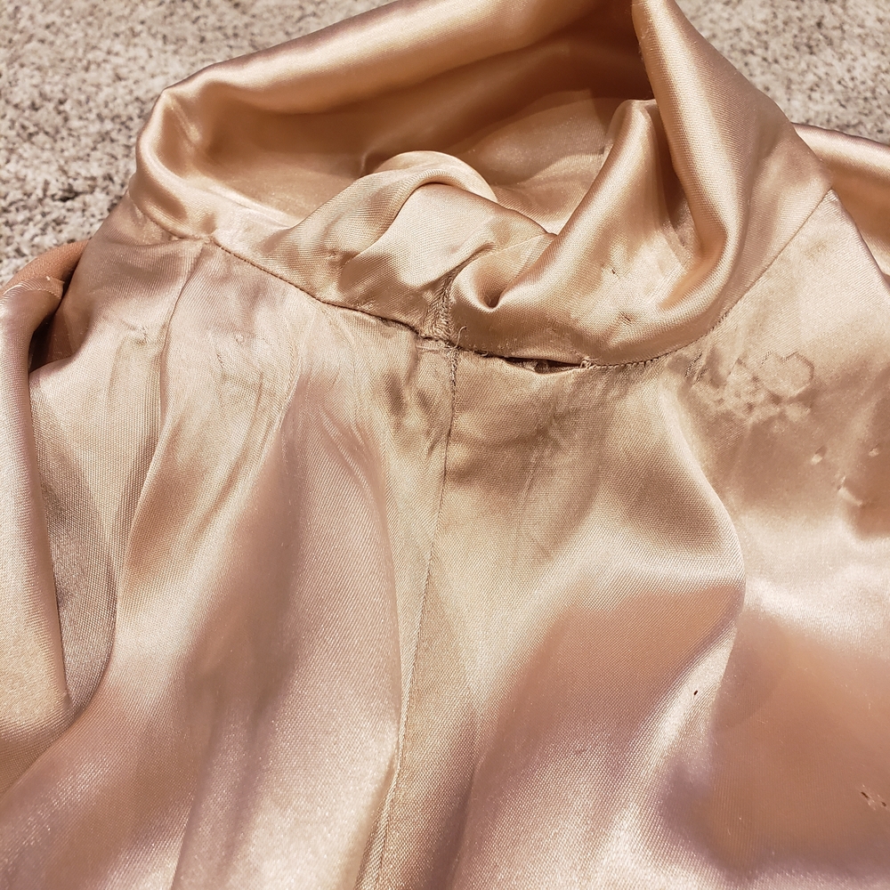 1940s 1950s Vintage Wool Camel Tan Longsleeve Car Swing Coat Lucite Button #28 - Picture 16 of 16